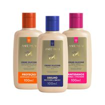Kit Aneethun Creme de Silicone Tradicional + Antidanos + Proteção 100ml