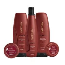 Kit Aneethun Force Shampoo, Máscara, Finalizador Com 2 Dose