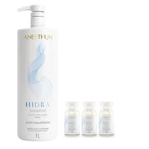 Kit Aneethun Hidra - Shampoo 1L + Ampolas 13ml (3Unidades) Kit Aneethun Hidra - Shampoo 1L + Ampolas 13ml (3Unidades)