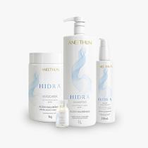 Kit Aneethun Hidra - Shampoo 1L + Máscara 1Kg + Finalizador 210ml + Ampola 13ml Kit Aneethun Hidra - Shampoo 1L + Máscara 1Kg + Finalizador 210ml + Ampola 13ml
