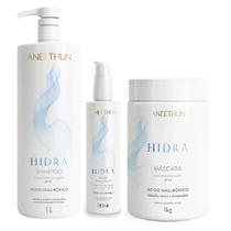 Kit Aneethun Hidra - Shampoo 1L + Máscara 1kg + Finalizador 210ml Kit Aneethun Hidra - Shampoo 1L + Máscara 1kg + Finalizador 210ml