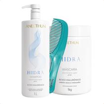 Kit Aneethun Hidra Shampoo Máscara e Pente Beauty Secret
