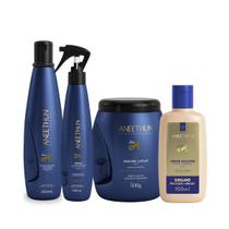 Kit Aneethun Hidratação Linha A Shampoo 300ml + Mascara 500g + Spray + Creme de Silicone 100ml