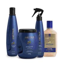 Kit Aneethun Hidratação Linha A Shampoo 300ml + Mascara 500g + Spray + Creme de Silicone 250ml Aneethun Kit Aneethun Hidratação Linha A Shampoo 300ml + Mascara 500g + Spray + Creme de Silicone 250ml Aneethun