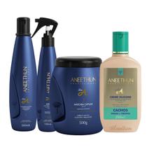 Kit Aneethun Hidratação Linha A Shampoo + Mascara + Spray + Creme de Silicone Cachos Kit Aneethun Hidratação Linha A Shampoo + Mascara + Spray + Creme de Silicone Cachos