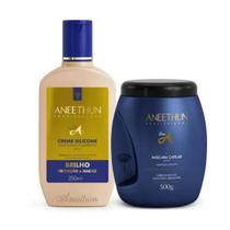 Kit Aneethun Linha A Creme de Silicone 250ml + Máscara Linha A 500g