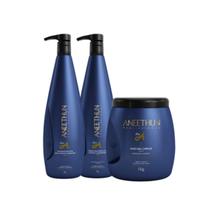 Kit Aneethun Linha A Hidratação - Shampoo 1L + Máscara 1kg + Creme de Silicone 1L Kit Aneethun Linha A Hidratação - Shampoo 1L + Máscara 1kg + Creme de Silicone 1L