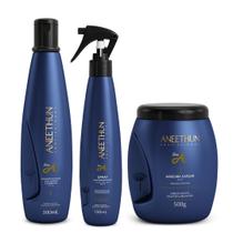 Kit aneethun linha A ( Máscara 500 GR + Shampoo 300 ML + Spray multibeneficios 150 ML) Kit aneethun linha A ( Máscara 500 GR + Shampoo 300 ML + Spray multibeneficios 150 ML)