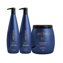 Kit Aneethun Linha A Shampoo 1L+Creme Silicone 1L+Máscara 1kg