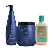 Kit Aneethun Linha A Shampoo 1L+Máscara 1kg+Cachos Creme Silicone 250ml Kit Aneethun Linha A Shampoo 1L+Máscara 1kg+Cachos Creme Silicone 250ml