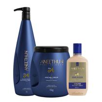 Kit Aneethun Linha A Shampoo 1L + Mascara 1Kg + Creme Silicone 250ml