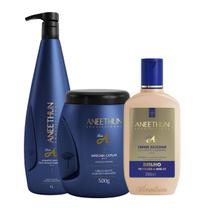 Kit Aneethun Linha A Shampoo 1L + Mascara 500g + Creme Silicone 250ml