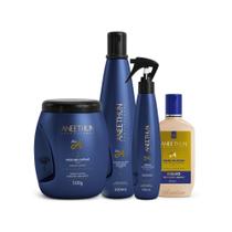 Kit Aneethun Linha A - Shampoo 300Ml + Cr. Silicone 250Ml + Masc. Capilar 500G + Spray Multibeneficios 150Ml Kit Aneethun Linha A - Shampoo 300Ml + Cr. Silicone 250Ml + Masc. Capilar 500G + Spray Multibeneficios 150Ml