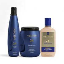 Kit Aneethun Linha A Shampoo 300mL+Máscara 500g+Creme Silicone Brilho 250ml Kit Aneethun Linha A Shampoo 300mL+Máscara 500g+Creme Silicone Brilho 250ml