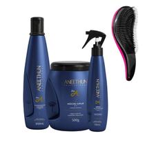Kit Aneethun Linha A Shampoo 300ml Máscara 500g e Spray Multibenefícios com Escova
