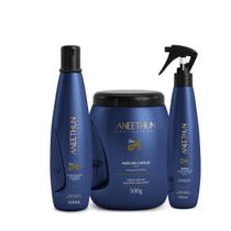 Kit Aneethun Linha A- Shampoo 300ml, Máscara 500gr, Spray Multibenefícios 150ml