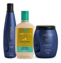 Kit Aneethun Linha A Shampoo + Creme Cachos + Máscara Linh A