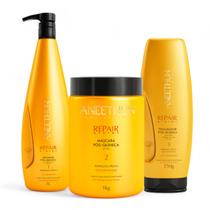 Kit Aneethun Pós Química Shampoo 1L +Máscara 1Kg + Finalizador 250g