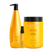 Kit Aneethun Pós Química Shampoo 1L +Máscara 1Kg + Óleo Reparador 55ml