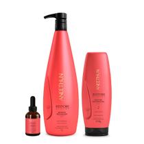 Kit Aneethun Restore System - Shampoo 1L + Máscara 250g + Booster Capilar 40ml