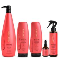 Kit Aneethun Restore System - Shampoo 1L + Máscara 250g + Finalizador 250g + Acidificante 210ml + Booster Capilar 40ml