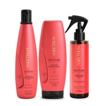 Kit Aneethun Restore System - Shampoo 300ml + Máscara 250g + Acidificante Antidanos 210ml