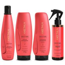 Kit Aneethun Restore System - Shampoo 300ml + Máscara 250g + Finalizador 250g + Acidificante 210ml
