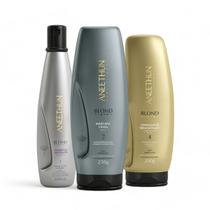 Kit Aneethun Shampoo Matizante 300ml + Máscara Cinza Matizante 250g + Finalizador Termoativado 250g