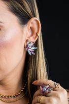 kit Anel Ajustável + Brinco Luxo Guatemala