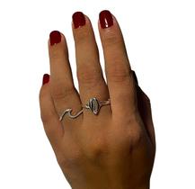 Kit Anel Búzio e Onda de Prata Legítima 925 Kit Anel Búzio e Onda de Prata Legítima 925