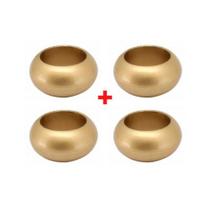 Kit anel guardanapo dourado 4 peças yazi Kit anel guardanapo dourado 4 peças yazi