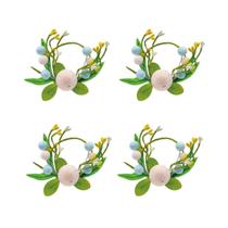 Kit Anel Guardanapo Mini Ovinhos Páscoa Decoração 11cm 4un Kit Anel Guardanapo Mini Ovinhos Páscoa Decoração 11cm 4un