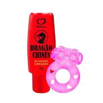 Kit Anel Peniano com Vibrador Estimulante e Gel Corporal Sensual Térmico Masculino Sex Shop