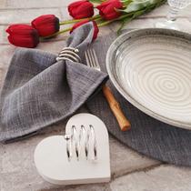 Kit Anel porta Guardanapo argola natal aros pratas 6 peças