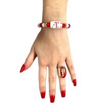 Kit Anel + Pulseira Zé Pelintra Cristal e Silicone