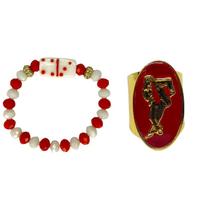 Kit Anel + Pulseira Zé Pelintra cristal e Silicone