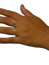 Kit Anel Sol e Lua de Prata Legítima 925