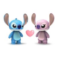 Kit Angel e Stitch Boneco Infantil Articulavel 24cm - Elka