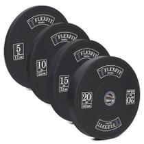 Kit Anilha Bumper Olimpica Cross 100kg (2x5+2x10+2x15+2x20)