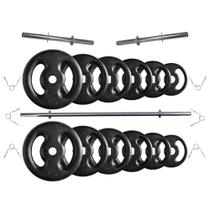 Kit Anilhas de Ferro 50 Kg + 2 Barras de 40cm + Barra de 150cm Kit Anilhas de Ferro 50 Kg + 2 Barras de 40cm + Barra de 150cm