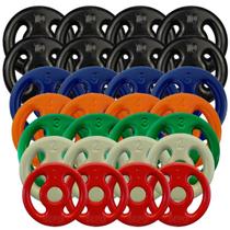 Kit Anilhas Emborrachadas 140Kg