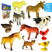 Kit Animais Da Fazenda Fazendinha De Brinquedo Borracha Vaca - Cs Imports