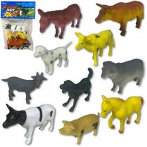 Kit Animais da Fazenda Fazendinha de Brinquedo Borracha Vaca