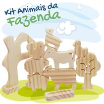 Kit Animais da Fazenda - Pachu -Brinquedo Educativo Madeira