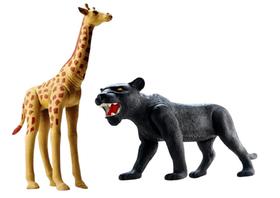 Kit Animais da Natureza - Girafa e Pantera Negra - Articulados