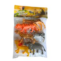 Kit Animais da Savana de Borracha 06 Peças Diversos Tamanhos