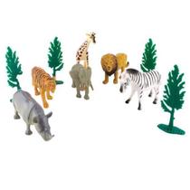 Kit Animais Da Selva Plástico Miniaturas com 10 peças - Etitoys