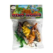 Kit Animais Dinossauros de Borracha 12 Pç Diversos Tamanhos