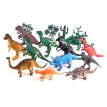 Kit Animais Emborrachados 12 Dinossauros + Jurassic Tapete Toy King- Piscina Praia Brinquedo Banho