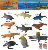 Kit Animais Fundo do Mar Oceano Tubarão Baleia Peixe Orca Golfinho Kit Animais Fundo do Mar Oceano Tubarão Baleia Peixe Orca Golfinho